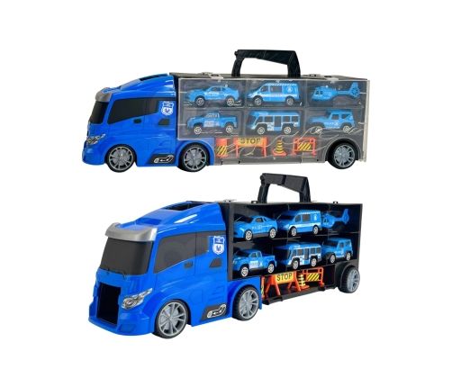 WOOPIE Zestaw Cieżarówka Transporter 3w1 Niebieski Policja