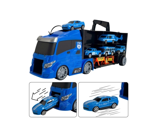 WOOPIE Zestaw Cieżarówka Transporter 3w1 Niebieski Policja