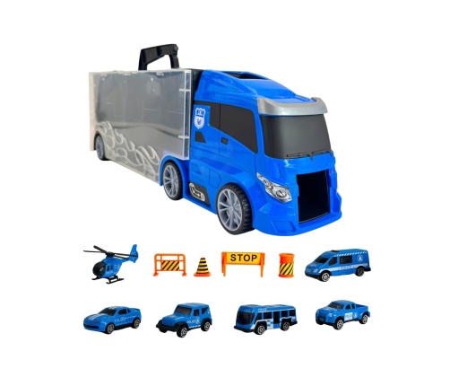 WOOPIE Zestaw Cieżarówka Transporter 3w1 Niebieski Policja