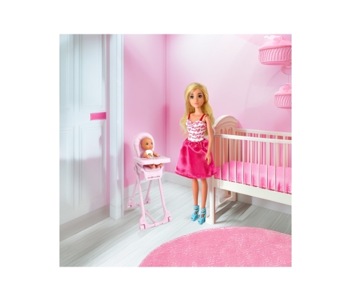 WOOPIE ROYAL Lalka Lily Bobas Krzesełko do Karmienia Zestaw Akcesoria