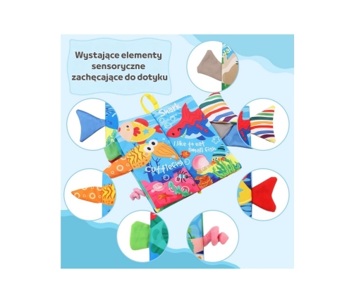WOOPIE BABY Książeczka z Ogonkami Zwierząt Morskich Materiałowa Szeleszcząca