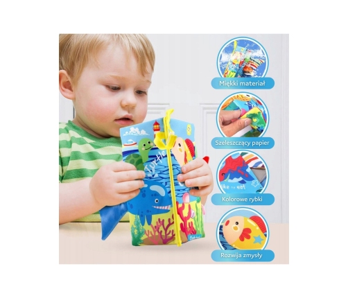 WOOPIE BABY Książeczka z Ogonkami Zwierząt Morskich Materiałowa Szeleszcząca
