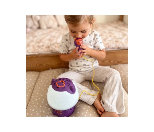 WOOPIE Multifunkcyjna Lampka RGB Głośnik Bluetooth Karaoke Modulator Głosu Karta SD AUX Fioletowa