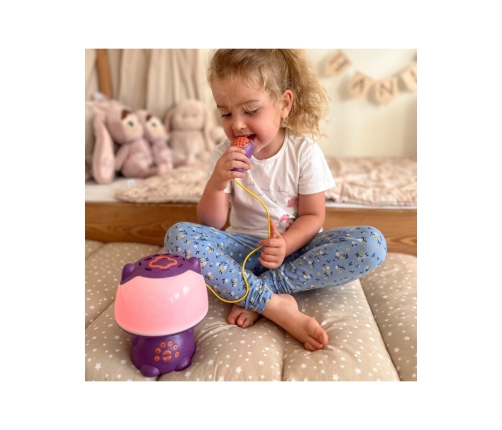 WOOPIE Multifunkcyjna Lampka RGB Głośnik Bluetooth Karaoke Modulator Głosu Karta SD AUX Fioletowa