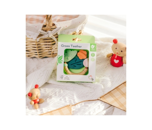 CLASSIC WORLD Drewniana Grzechotka Sensoryczna Gryzak 2w1