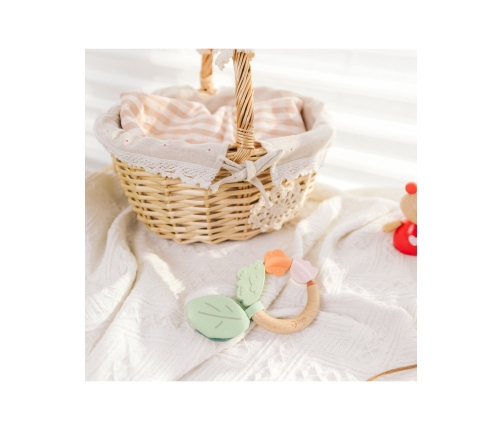 CLASSIC WORLD Drewniana Grzechotka Sensoryczna Gryzak 2w1