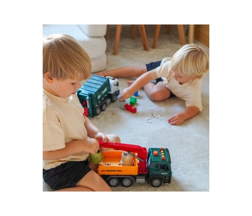 WOOPIE Ciężarówka Śmieciarka z Dźwigiem Segregacja Śmieci - skala 1:10