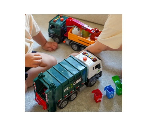 WOOPIE Ciężarówka Śmieciarka z Dźwigiem Segregacja Śmieci - skala 1:10