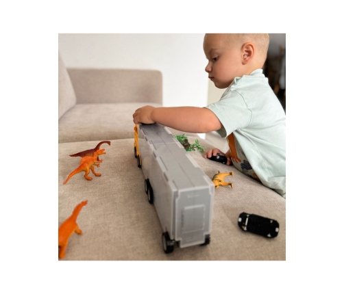 WOOPIE Ciężarówka Transporter 2w1 Zestaw Dinozaurów + Makieta