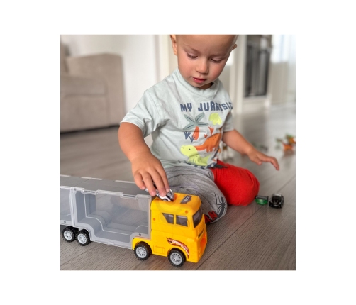 WOOPIE Ciężarówka Transporter 2w1 Zestaw Dinozaurów + Makieta