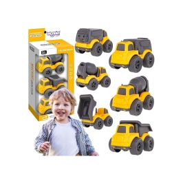 WOOPIE Zestaw 3w1 Pojazdy Budowlane Śmieciarka Betoniarka Wywrotka