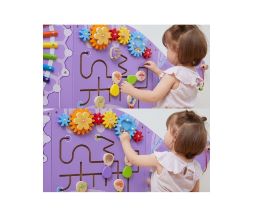 VIGA Drewniana Tablica Sensoryczna-Manipulacyjna EDU Triceratops