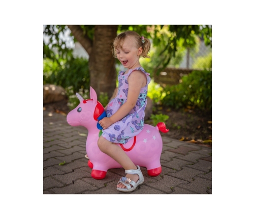 WOOPIE Skoczek Gumowy do Skakania Jednorożec Różowy + Pompka