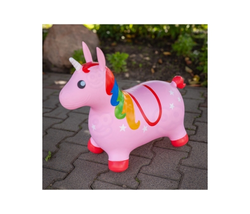 WOOPIE Skoczek Gumowy do Skakania Jednorożec Różowy + Pompka