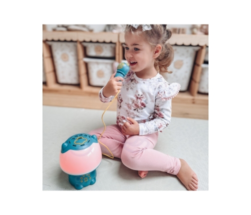 WOOPIE Multifunkcyjna Lampka RGB Głośnik Bluetooth Karaoke Modulator Głosu Karta SD AUX Turkusowa