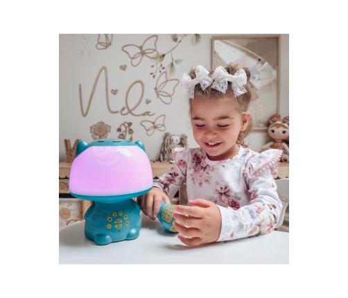 WOOPIE Multifunkcyjna Lampka RGB Głośnik Bluetooth Karaoke Modulator Głosu Karta SD AUX Turkusowa