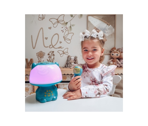 WOOPIE Multifunkcyjna Lampka RGB Głośnik Bluetooth Karaoke Modulator Głosu Karta SD AUX Turkusowa