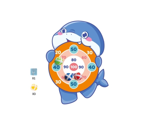 WOOPIE Gra Zręcznościowa w Rzutki na Rzepy Tarcza Rekin