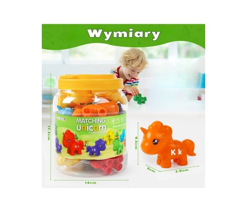 WOOPIE Figurki Montessori Zestaw Edukacyjny Jednorożce do Składania 