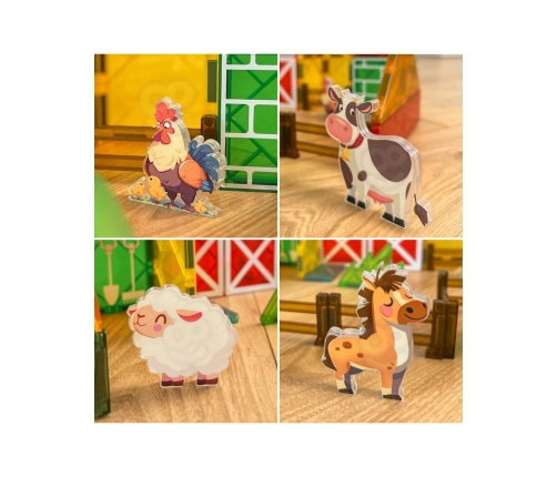 WOOPIE Magnetyczne Klocki Konstrukcyjne 7,5 cm Farma 30 el.