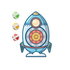 WOOPIE Gra Zręcznościowa w Rzutki na Rzepy Tarcza Rakieta WOOPIE Gra Zręcznościowa w Rzutki na Rzepy Tarcza Rakieta