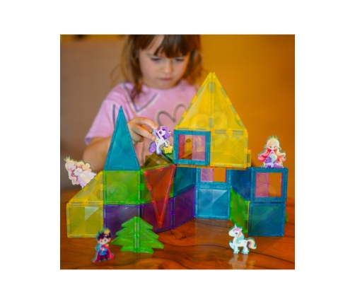 WOOPIE Klocki Magnetyczne Konstrukcyjne 3D Zestaw Edukacyjny Bajkowy Zamek 55el.