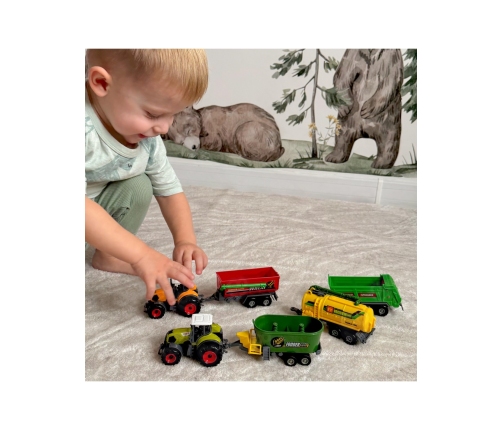 WOOPIE Zestaw Mini Farmera Traktory z Przyczepami