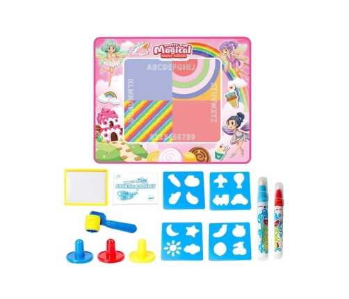 WOOPIE Mata Wodna do Malowania XXL 100x80cm Wróżki Różowa