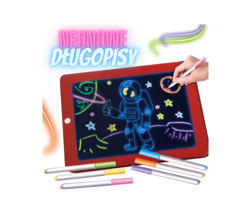 WOOPIE Magiczny Tablet Graficzny do Rysowania Neonowe Kolory