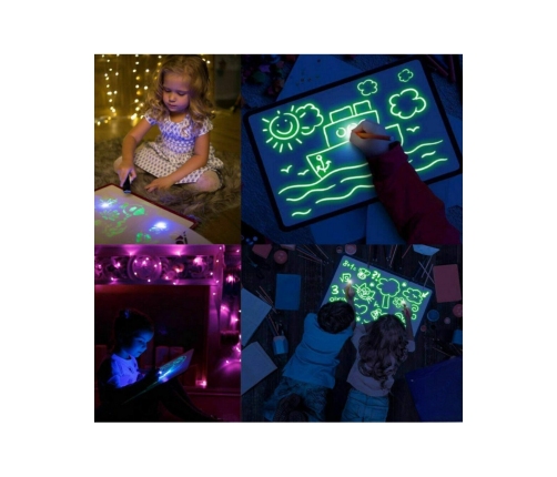 WOOPIE Magiczny Tablet Graficzny do Rysowania Neonowe Kolory