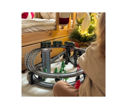 WOOPIE Nowoczesna Kolejka Elektryczna Tor XXL Lokomotywa Cargo Zestaw 128 el.