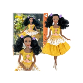 WOOPIE ROYAL Lalka Emi 32 cm Modny Strój i Piękne Czarne Włosy