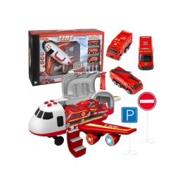 WOOPIE Samolot Rozkładany Transporter Straż Pożarna z 3 Autami Strażackimi Zestaw XL Znaki Drogowe WOOPIE Samolot Rozkładany Transporter Straż Pożarna z 3 Autami Strażackimi Zestaw XL Znaki Drogowe