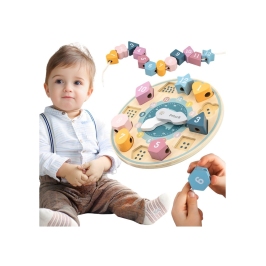 VIGA PolarB Sorter Kształtów Zegar nawlekanka Montessori