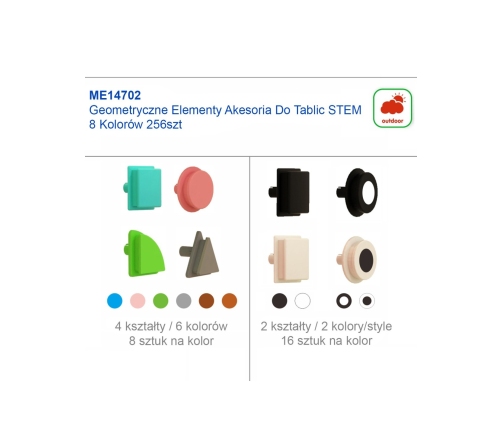 MASTERKIDZ Geometryczne Elementy Tablic 256 szt