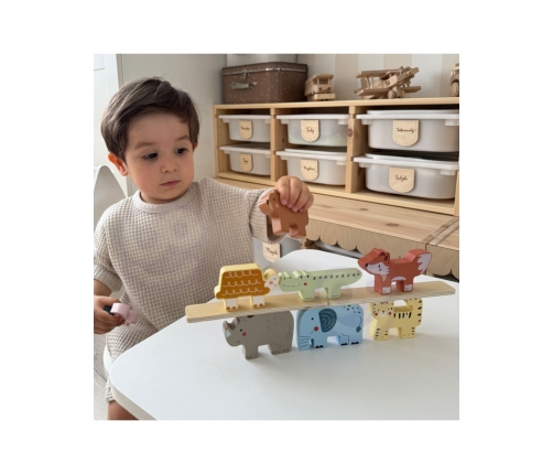 TOOKY TOY Drewniane Klocki Układanka Zwierzątka Montessori 9 el.