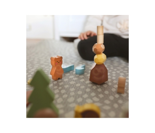 TOOKY TOY Zestaw Leśny Układanka w Stosy Klocki Figurki