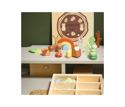 TOOKY TOY Zestaw Leśny Układanka w Stosy Klocki Figurki