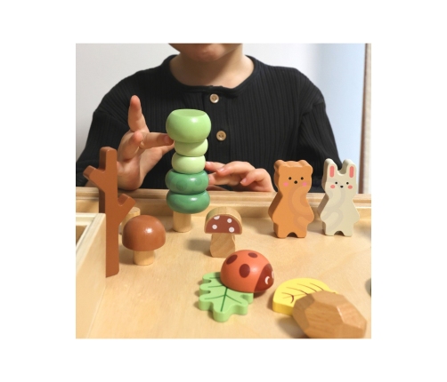 TOOKY TOY Zestaw Leśny Układanka w Stosy Klocki Figurki