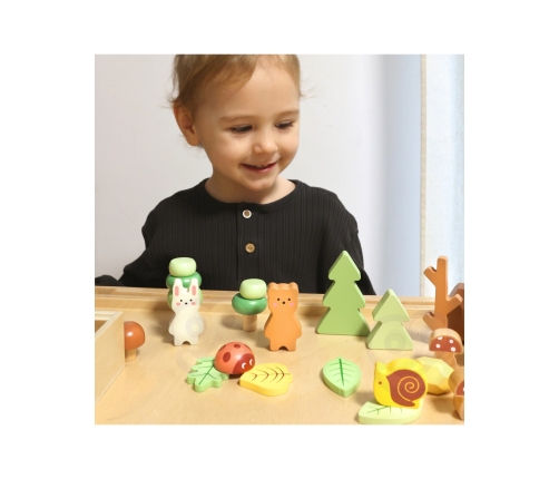TOOKY TOY Zestaw Leśny Układanka w Stosy Klocki Figurki