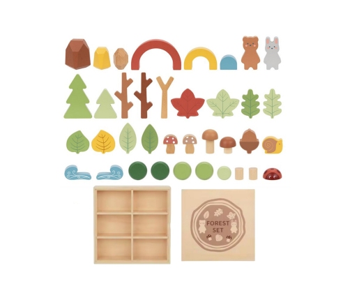 TOOKY TOY Zestaw Leśny Układanka w Stosy Klocki Figurki