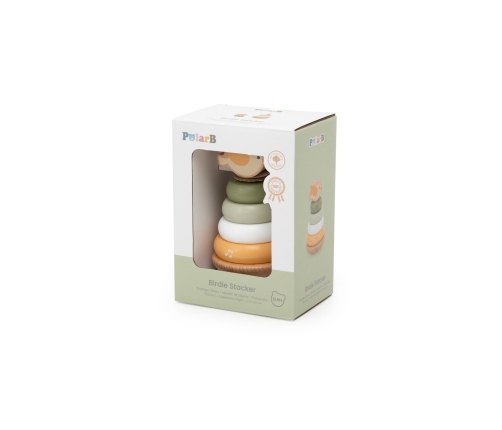 VIGA PolarB Drewniana Piramidka Edukacyjna - Ptaszek