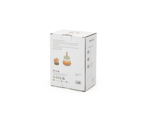 VIGA PolarB Drewniana Piramidka Edukacyjna - Ptaszek