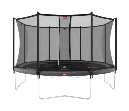 BERG Trampolina Favorit Gray 430 cm + Siatka Bezpieczeństwa Comfort + Gra Zręcznościowo Logiczna LEVELS