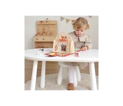 TOOKY TOY Drewniana Składana Farma w Walizce ze Zwierzątkami