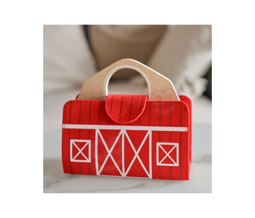 TOOKY TOY Drewniana Składana Farma w Walizce ze Zwierzątkami