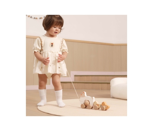 VIGA PolarB Drewniana Kurka z Pisklętami do Ciągnięcia