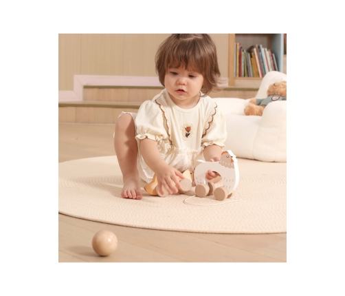 VIGA PolarB Drewniana Kurka z Pisklętami do Ciągnięcia