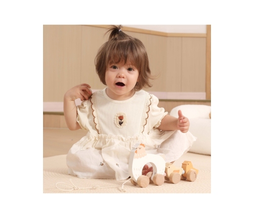 VIGA PolarB Drewniana Kurka z Pisklętami do Ciągnięcia