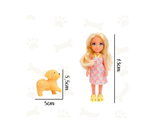 WOOPIE ROYAL Laleczka z Pieskiem Wanną i Akcesoriami Do Pielęgnacji Pupila